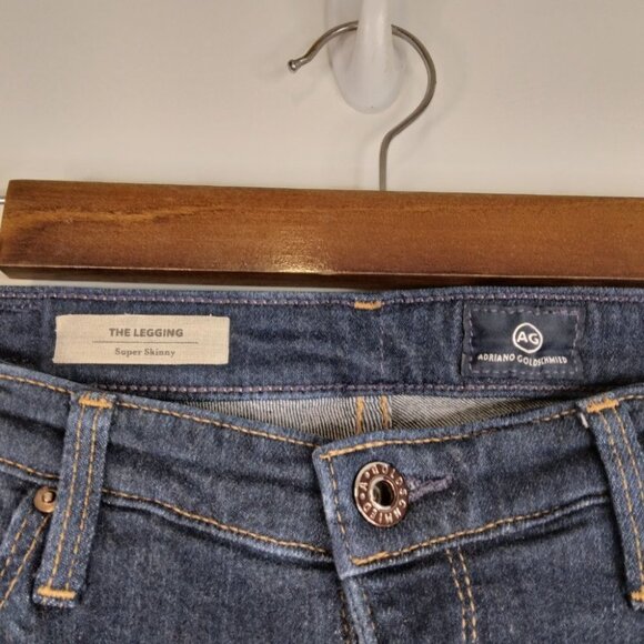 AG The Legging Ankle Super Skinny Jeans Raw Hem Denim Size 28R - Picture 4 of 11